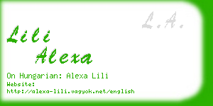 lili alexa business card